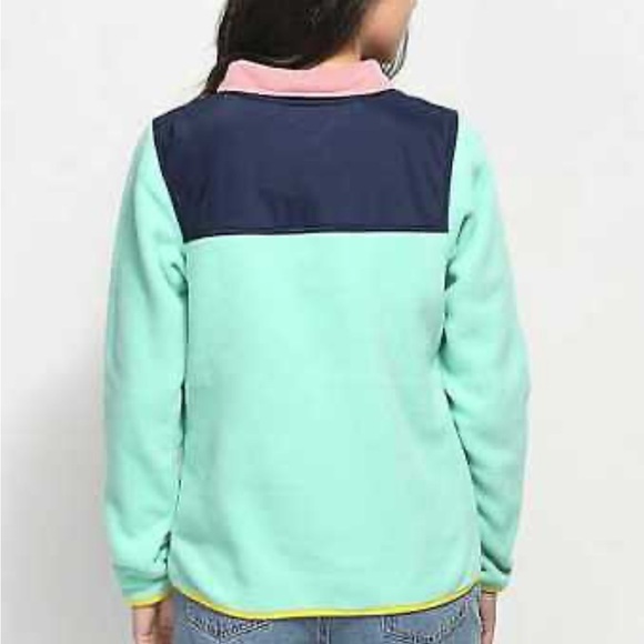 Herschel Supply Co. Mint Green Pullover Quarter Button Fleece Sweatshirt XL - Picture 2 of 10